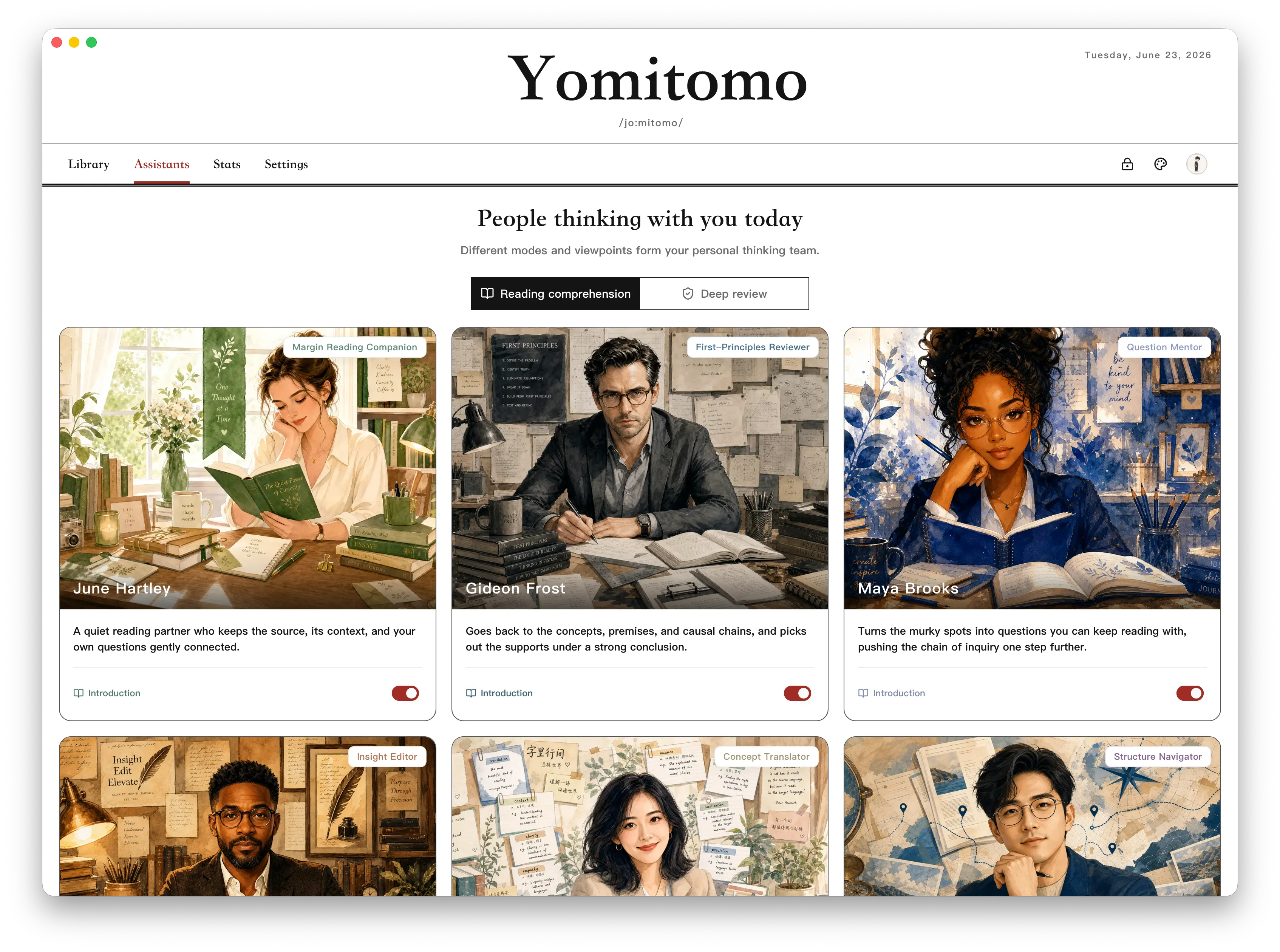 Yomitomo assistants